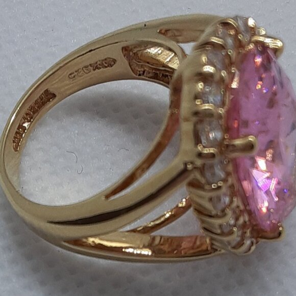 Jackie Bouvier Kennedy Collection Pink Cocktail Ring Size 6 - Picture 4 of 8